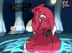 anthro ass big_butt big_pecs big_penis breath_of_the_wild genitals gesture growth hi_res huge_butt huge_pecs human humanoid hylian hyper hyper_butt hyper_pecs link mammal marine moon nintendo pecs penis pool prince_sidon sidon_(zelda) the_legend_of_zelda thumbs_up water zora