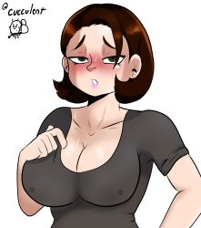 1girls abigail_shapiro big_breasts breasts brown_hair clothed clothed_female cucculent female female_only jewish jewish_female large_breasts solo