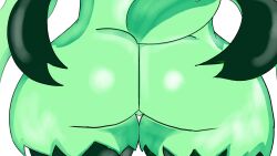 1girls anthro ass facing_away fur furry glistening_butt green_body green_hair jaxzstar legs meowscarada pokémon_(species) pokemon pokemon_sv rear_view tail thigh_gap thighs