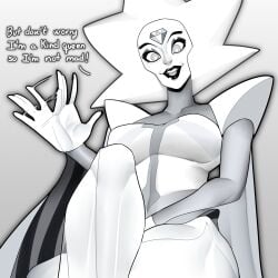 black_lipstick cartoon_network crossed_legs diamond_authority female gem_(species) looking_down looking_down_at_viewer steven_universe sugarspikes_(artist) text waving white_diamond_(steven_universe)
