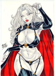 1girls anilton_freires bikini chaos_comics coffin_comics curvy_body curvy_female curvy_figure death_(personification) ed_benes_studio grim_reaper hi_res lady_death legwear long_hair queen_of_the_dead solo solo_female underwear voluptuous voluptuous_female white_hair white_skin