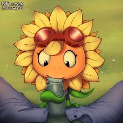 2d 2d_(artwork) biflower big_penis blowjob cute female giant_penis green-skinned_female green_penis green_skin offscreen_male penis plant plant_girl plants_vs_zombies plants_vs_zombies:_heroes popcap_games pvz pvz_heroes solar_flare_(pvz) sunflower sunflower_(pvz) zombie