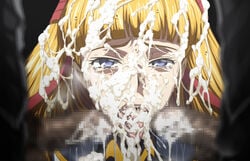 after_oral blonde_hair blue_eyes bukkake censored code_geass cum cum_in_mouth cum_on_hair cum_on_tongue cumdrip european facial fringe hyottokoaki long_hair monica_kruszewski oral penis polish saliva skinny tear teenager tongue