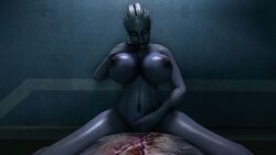 3d alien asari blue_skin cowgirl_position dreamhawk ea highres huge_breasts liara_t'soni looking_at_viewer mass_effect navel nude pov sex sfmdh smile source_filmmaker yahg