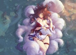 9_tails ahri animal_ear_fluff animal_ears animal_girl big_breasts black_hair breasts busty child_bearing_hips cleavage clothing color curvaceous curves curvy curvy_body curvy_female curvy_females curvy_figure curvy_hips eyelashes eyeliner eyeshadow facial_markings female fluffy fluffy_ears fluffy_tail fluffy_tails fox fox_ears fox_girl fox_tail furry_tail hips hourglass_figure humanoid inner_ear_fluff kemonomimi kitsune league_of_legends light-skinned_female light_skin lips lipstick long_hair mitsu_art multiple_tails nine_tailed_fox pale-skinned_female pale_skin riot_games seduction seductive seductive_eyes seductive_look tail thighs uncensored variant vastaya video_games voluptuous yellow_eyes