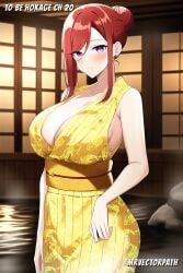 1girls ai_generated asian_clothing ass bare_arms bare_shoulders bedroom_eyes big_ass big_breasts big_butt blue_eyes blush busty chinese_clothes cleavage dress female female_focus female_only hair_bun hot_spring indoors inner_sideboob kimono large_ass large_breasts light-skinned_female light_skin looking_at_viewer mature mature_female milf mrvectorpath nai_diffusion naruto naruto_(series) naruto_shippuden pale-skinned_female pale_skin pinup red_hair sauna shounen_jump sideboob smile smiling smiling_at_viewer solo solo_female solo_focus stable_diffusion standing tied_hair uzumaki_kushina wide_hips yukata