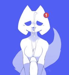 anthro blush blush_lines bodily_fluids breast_squish breasts clothing clyde_(discord) cum cum_drip cum_in_mouth cum_inside cum_on_breasts cum_on_face discord discord_(app) dripping duo female female_focus genital_fluids genitals gloves handwear humanoid interspecies logo male male/female open_mouth penis simple_background sinilla squish tail tongue tongue_out white_body