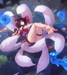 9_tails ahri animal_ear_fluff animal_ears animal_girl barefoot big_breasts black_hair breasts busty child_bearing_hips cleavage clothing color curvaceous curves curvy curvy_body curvy_female curvy_females curvy_figure curvy_hips eyelashes eyeliner eyeshadow facial_markings feet female fluffy fluffy_ears fluffy_tail fluffy_tails fox fox_ears fox_girl fox_tail furry_tail hips hourglass_figure humanoid inner_ear_fluff kemonomimi kitsune league_of_legends light-skinned_female light_skin lips lipstick long_hair mitsu_art multiple_tails nine_tailed_fox pale-skinned_female pale_skin riot_games seduction seductive seductive_eyes seductive_look soles tail thighs toes uncensored variant vastaya video_games voluptuous yellow_eyes