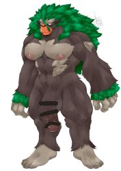 anthro balls bara barazoku big_balls big_penis censored_penis furry gorilla male male_only muscles muscular nintendo nude penis pokemon rillaboom sakurayahonpo solo solo_male