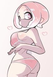 ass big_ass bra breasts cute heart inkling inkling_girl panties pink_bra pink_eyes pink_hair pink_panties splatoon splatoon_(series) whichdoll