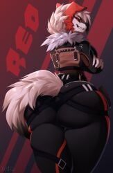 big_ass big_breasts breasts bubble_butt female geodat64 huge_ass lycanroc pokémon_(species) red_(geodat64) thick_thighs wide_hips