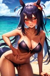 89050227 ai_generated animal_ears hishi_amazon_(umamusume) pixiv swimwear umamusume umamusume_pretty_derby