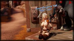 1boy 3d ball_markings big_breasts blizzard_entertainment blonde_hair blood_elf bukkake cum_on_breasts cum_on_face cumshot equine_penis facial green_eyes high_heel_boots high_heels highmountain_tauren horsecock interspecies kneeling light-skinned_female light_skin original_character tauren thighhighs vell(vellektra) vellektra warcraft warlock_(warcraft) world_of_warcraft