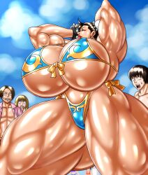 big_breasts breasts capcom chun-li huge_breasts muscle muscular muscular_female negoto_(nego6) street_fighter thick_thighs thighs