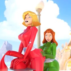 2futas 3d 3d_(artwork) ass belt big big_balls big_breasts big_butt big_penis bodysuit bulge bulge_through_clothing clothing clover_(totally_spies) condom condom_filling condom_on_penis condom_suit cum cum_filled cum_from_spanking cum_in_bodysuit cum_in_condom cum_under_clothes ejaculation erection_under_clothes excessive_cum fat_ass futa_only futanari genitalwear handwear holdingnuts huge_ass huge_balls huge_breasts huge_butt huge_cock huge_testicles human intersex large_penis large_testicles oversized_balls pale_skin penis_under_clothes sam_(totally_spies) self_upload suit tagme thick_ass thick_thighs thighs totally_spies