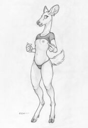 2023 breasts cameltoe cervid cervine cloven_hooves dated deer deer_ears deer_girl deer_tail ear_piercing ear_tuft earrings ecmajor eyelashes female female_only furry furry_only horizontal_pupils looking_at_viewer navel nipples presenting_breasts signature small_breasts teeth