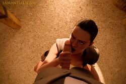 1boy 1girls 3d 5_fingers blowjob dick_on_face fingers penis rey samanthascar1 star_wars tagme