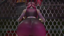 3d against_wall animated ass ass_focus ass_shake bare_shoulders beach_jules bike_shorts clothed clothing female fortnite from_behind fully_clothed huge_ass jiggle jules_(fortnite) kishi long_hair pink_hair pink_shorts shiny shiny_clothes shiny_hair shiny_skin short_shorts shorts solo tagme tattoo thick_thighs twerking video