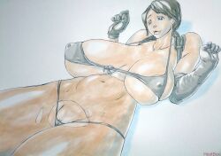 belly belly_button big_breasts bikini breasts brown_hair busty clitoris gloves heatbox hourglass_figure huge_breasts large_breasts metal_gear_solid metal_gear_solid_v milf nipple_bulge nipples pantyhose pussy quiet_(metal_gear) thick thick_thighs tight_clothing torn_clothes voluptuous wide_hips