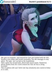 3d bondage crying female final_fantasy final_fantasy_vii humiliation public_nudity punishment scarlet_(ffvii) spanking tesseract3d