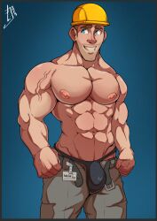 bara freak_next_door horny_male merge_mansion muscles muscular_male pecs roddy roddy_(merge_mansion) roddy_took solo solo_male