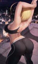 1girls absurd_res absurdres alternate_version_available arched_back arms_up ass ass_focus back_view backside bare_arms big_ass big_butt black_clothes black_clothing black_leggings black_sports_bra black_yoga_pants blonde_hair butt_focus cammy_stretch cammy_white capcom city clothed clothed_female clothing dat_ass faceless_female female female_focus female_only fit fit_female fully_clothed high_resolution highres large_filesize leggings light-skinned_female light_skin luminyu outdoors rear_view short_hair solo solo_female solo_focus sports_bra standing street_fighter street_fighter_6 stretching tagme thick_ass thick_butt thick_thighs thighs tight_clothes tight_clothing tight_fit tight_leggings toned toned_ass toned_body toned_butt toned_female very_high_resolution yoga_pants