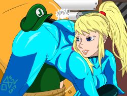 1boy 1girls 2017 against_surface against_wall asphyxiation ass ass_focus ass_shake bigger_female bimbo blonde_female blonde_hair blue_eyes butt_attack buttjob crossover curvy defeated dominant dominant_female domination facesitting female femdom k.o. larger_female looking_at_partner looking_back luigi male mario_(series) metroid muscular_female nintendo powerless rope rubbing samus_aran seductive_smile sex size_difference skin_tight smaller_male smelling smelling_ass smelly_ass smile smothering smothering_ass submissive_male text_bubble tied_arms tied_up unknown_artist voluptuous zero_suit zero_suit_samus