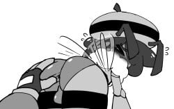 ass ass_focus ass_grab asshole backsack balls ballsack bee bee_humanoid butt_crack femboy monochrome oc original_character stashamber_(artist) tagme