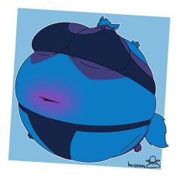 big_breasts blueberry_inflation breasts female incidentalsnail pokémon_(species) pokemon riolu spherical_inflation sunken_head sunken_limbs