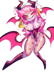 2023 artist_name boots friday_night_funkin hearts_around_head medium_breasts monpopo358 sarvente_(dokki.doodlez) sarvente_(friday_night_funkin) succubus_horns succubus_wings white_background