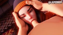 1girls 3d 3d_(artwork) animated blowjob clothed_female_nude_male fortnite lapebr91 sagan_(fortnite) sound tagme video