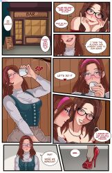 2girls 69 bondage comic dominant dominant_female domination drink drinking emma_(dubart) emma_(emy_draws) emy_draws femdom femsub glasses kissing lesbian_sex masturbating masturbation multiple_girls oc oral orgasm original_character original_characters pussy pussy_juice submissive submissive_female text yuri