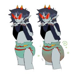 blush diaper homestuck lileli messing messy_diaper shirt_lift terezi_pyrope