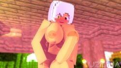 1futa 3d big_breasts big_penis erect_nipples erect_penis futa_only futanari horny_futa human humanoid looking_at_another mine-imator minecraft multicolored_eyes nude_futanari outside shika_(uzuna) smile tagme uzunaart white_hair