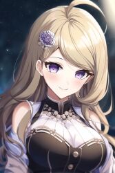 ai_generated akamatsu_kaede blonde_hair danganronpa dress floral_pattern large_breasts new_danganronpa_v3 novelai tagme