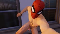 1boy 3d insomniac_games male male_only marvel marvel_comics mask mask_only nude nude_male official_artwork_edit peter_parker selfie solo spider-man spider-man_(ps4) spider-man_(series) third-party_edit uncensored yaoi