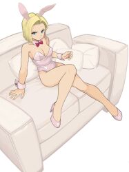 1girls android_18 bunnysuit dragon_ball dragon_ball_z female female_only fully_clothed rokoido12 solo