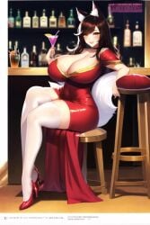 9_tails ahri ai_generated ai_generated_voice ai_voice_acted animal_ear_fluff animal_ears bar big_breasts black_hair bottle cleavage clothed dress drinking_glass elevenlabs english_voice_acting fox_ears fox_girl fox_tail high_heels huge_breasts large_breasts league_of_legends long_legs longer_than_30_seconds looking_at_viewer mp4 nai_diffusion navel nine_tailed_fox red_dress red_heels riot_games sitting smile smiling_at_viewer sound sound_only_video stable_diffusion stool tagme thick_thighs thighhighs vastaya video voice_acted yellow_eyes