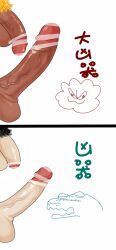 2boys balls ballsack bar_censor big_penis black_hair blonde_hair blonde_pubic_hair censored disembodied_penises donquixote_doflamingo erection flaccid_penis foreskin foreskin_folds fully_retracted_foreskin humanoid_penis inner_foreskin intact male male_only male_pubic_hair mg_cls multiple_images one_piece pale-skinned_male pale_skin partial_male partially_retracted_foreskin penis penis_chart penis_focus penis_only penis_size_difference scrotum sir_crocodile tan_skin testicles uncut veiny_penis