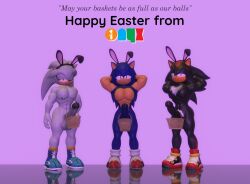 3d 3d_(artwork) abs balls big_penis bunny_ears easter fake_rabbit_ears huge_cock male male/male/male male_only muscular onyxsplash pecs penis pinup shadow_the_hedgehog silver_the_hedgehog six_pack sonic_(series) sonic_the_hedgehog sonic_the_hedgehog_(series) wicker_basket