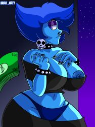 ass black_nails blue_body blue_eyes blue_hair blue_nipples blue_panties blue_skin blue_skinned_female blue_underwear breasts ear_piercing earrings goth goth_girl gothic gothic_girl huge_ass huge_breasts lapis_lazuli_(steven_universe) large_ass large_breasts money navel necklace nose_piercing offering_money painted_nails panties pants pants_down prostitution revealing_clothes steven_universe thick_ass thick_body thick_breasts thick_legs thick_thighs topwear underwear vash_art wide_hips wide_thighs wristband