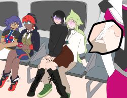 anal black_hair blue_eyes crossdressing fully_clothed game_freak green_hair leon_(pokemon) male_only n_(pokemon) natural_harmonia_gropius nintendo ocxcanon pokemon pokemon_bw pokemon_ss public_sex raihan_(pokemon)