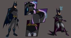 bat batman batman_(series) big_breasts big_eyelashes big_lips bimbo bimbofication blonde_hair bruce_wayne bryce_wayne cartoon_network commission dc_comics deviantart earrings gearfou gender_transformation gloves high_heels lolipop male_to_female mtf_transformation rule_63 the_batman toonami transformation