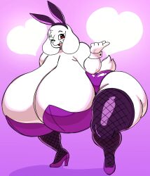 1girls angstrom anthro big_breasts breasts breasts_bigger_than_head bunny_ears bunnysuit busty caprine cleavage clothing crouching easter female female_only fishnets fur furry furry_only goat heels holidays huge_breasts hyper hyper_breasts large_breasts looking_at_viewer massive_breasts milf mother shoes solo squatting tail thick_thighs thighhighs toriel undertale undertale_(series) wide_hips