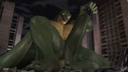 animated anthro big_penis bus city debris feet genitals lizard macro male male/male penis reptile scalie urethral vore zillastudio