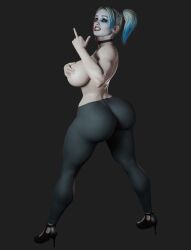 1girls 3d 3d_(artwork) ass batman_(series) big_ass big_breasts breasts busty covering_breasts curvy curvy_figure dc dc_comics digital_media_(artwork) eyebrows eyelashes eyes female female_only hair harley_quinn harley_quinn_(injustice) high_heels hips hourglass_figure huge_breasts injustice_2 large_breasts leggings legs light-skinned_female light_skin lips makeup middle_finger netherrealm_studios rear_view sera4rl seraph1cc thick thick_ass thick_legs thick_thighs thighs topless villain villainess voluptuous waist