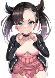 1girls black_hair breasts female game_freak green_eyes hi_res light-skinned_female light_skin marnie_(pokemon) medium_breasts medium_hair nintendo parapetto pokemon pokemon_ss twintails