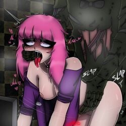 1girls ahe_gao animatronic artist_self-insert artist_signature bent_over_table bigger_dom boobs cute_deth cute_deth(artist) cute_deth(character) eyes_rolling_back female fingers_in_mouth five_nights_at_freddy's five_nights_at_freddy's_3 fnaf fucked_from_behind fucked_into_submission hand_on_hip holding_mouth_open moaning moaning_in_pleasure oc open_mouth original_character pink_eyes pink_hair robot self_insert shirt_down size_difference spiked_choker spiked_collar springtrap springtrap_(fnaf) taken_from_behind tongue_out trembling vaginal_penetration william_afton