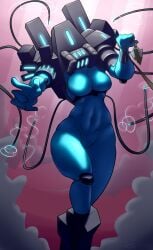 1girls athletic_female blue_skin breasts female female_focus hip_dips mindflayer_(ultrakill) no_genitals nude nude_female robot robot_girl solo_focus t41isman thick_thighs ultrakill