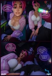 1futa 1girls 3d arcade arcade_machine athletic athletic_female background_character big_breasts big_penis blender blue_penis bottomwear breasts brite_bomber brown_eyes challenge_accepted choker cleavage close-up clothed clothing comic comic_page conversation dark-skinned_female dark_bomber dirty_talk duo emoji epic_games erection eyelashes face_markings facial_markings female fortnite futanari ghoulishxxx glasses glasses_on_head glowing glowing_eyes hand_on_crotch hand_on_penis handjob highres horny horny_female huge_cock imminent_deepthroat imminent_oral imminent_sex innuendo inviting_to_sex jacket jean_shorts jeans light-skinned_female light_skin long_penis looking_at_another looking_at_partner multicolored_hair naughty_face naughty_smile nightclub penis petite pink_eyeshadow pink_hair ponytail purple_body purple_skin seductive_eyes seductive_look sexually_suggestive shirt skinny sunglasses sunglasses_on_head surprised surprised_expression tank_top teasing text text_box text_bubble topwear two_tone_hair viewed_from_below watermark